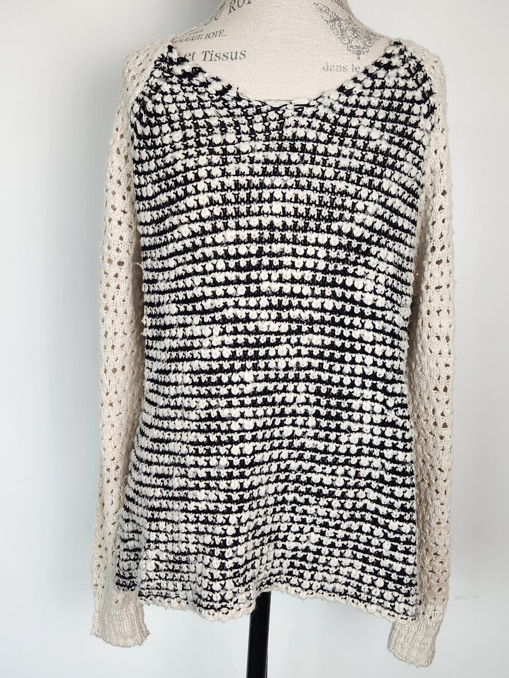 Vintage Loose Eyelet Knit Sweater